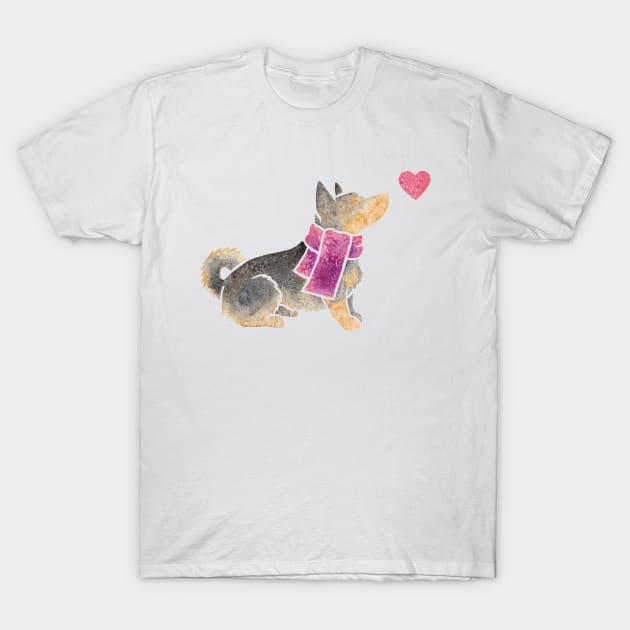 Watercolour Swedish Vallhund T-Shirt by animalartbyjess